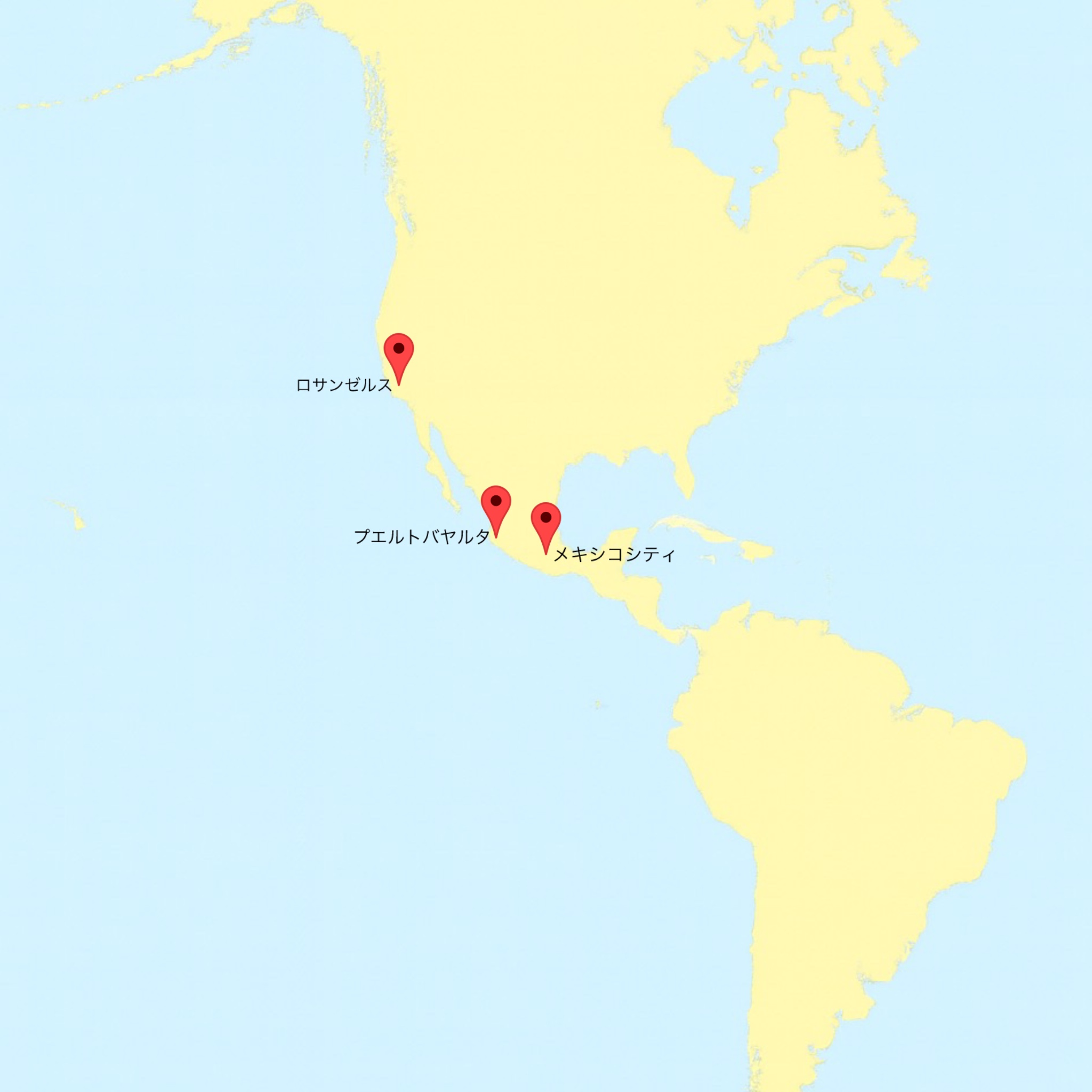 Map image for ロサンゼルス、プエルト・バヤルタ、＆メキシコシティ